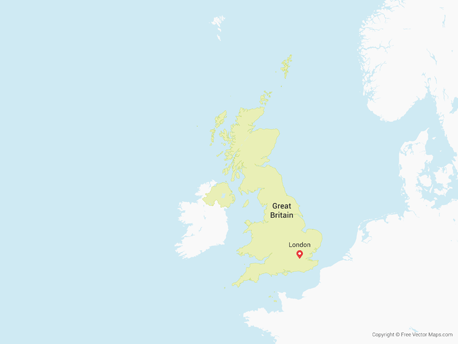 Map showing United Kingdom